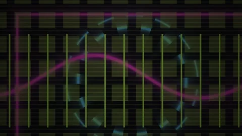 Multicolored waveform on grid background. Stock Footage 340035877