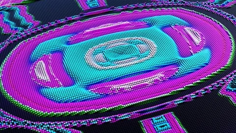 Multicolored waves of cubes endless looped animation Stock Footage 199917494