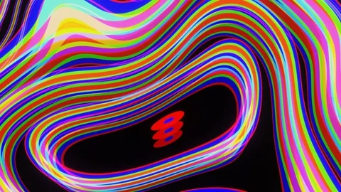 Multicolored waves diverging from the center Stock-Footage 181551495