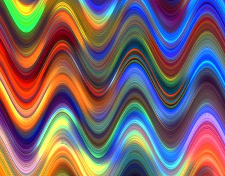 Multicolored waves pattern illustration. 스톡 일러스트