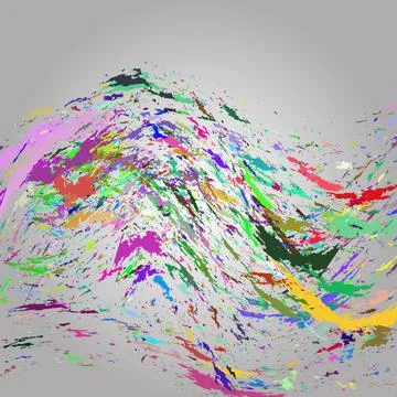 Multicolored wavy splashes on paper. Rainbow colors Stock Illustration