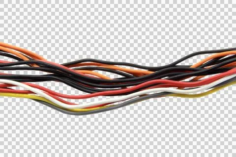 Multicolored wire cable of usb and adapter isolated on white background.Selec Stock Photos