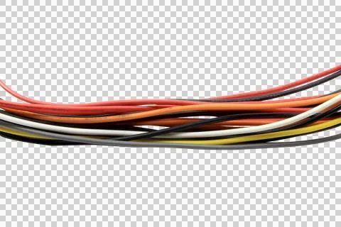 Multicolored wire cable of usb and adapter isolated on white background.Selec Stock Photos