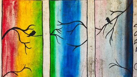 Multicolored wood background with a pattern Stock Photos