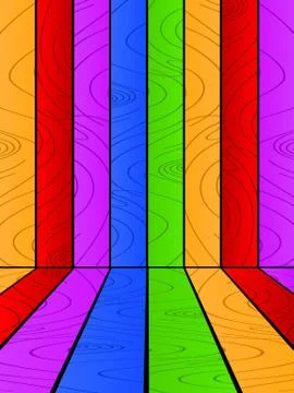 Multicolored wooden background Stock Illustration