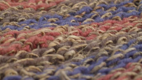 Multicolored wool knitted fabric Stock Footage 137744127