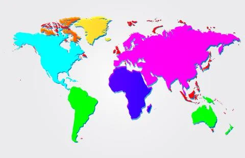 Multicolored world map vector illustration Stock Illustration