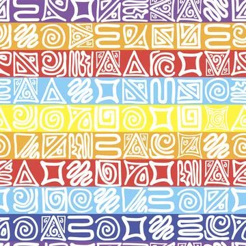 Multicolored zentangle pattern on a multicolored background Stock Illustration