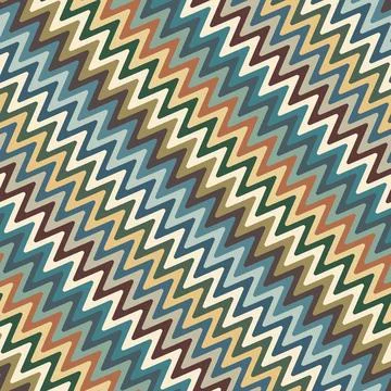 Multicolored zig zag diagonal lines. Seamless vector pattern. Stock Illustration