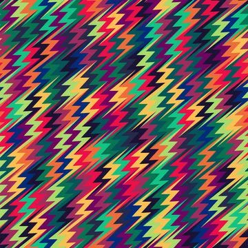 Multicolored zig-zag diagonal stripes. Seamless vector pattern. 스톡 일러스트