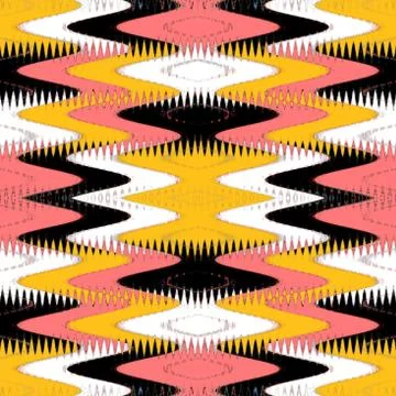 Multicolored zigzag abstract waved pattern. Illustrazione stock