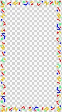 Multicolored zigzag lines, chevrons are forming flat design frame on transparent イラスト素材