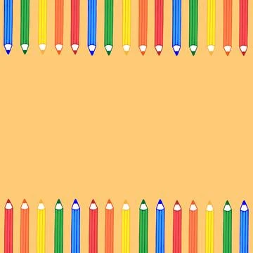 Multicolors pencil background with space for text Stock Illustration