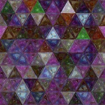 Multicolors triangle background effect stained glass Illustrazione stock