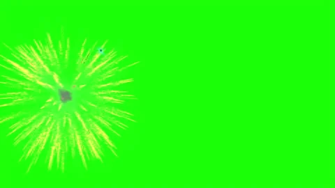 Multicolour animated fireworks on the green screen background Stock Footage 130511578