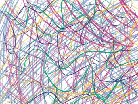 Multicolour doodle brushed line pattern background , greeting card or fabric Stock Illustration