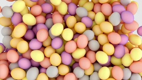 Multicolour Easter eggs falling down. Transition with alpha channel. Happy Stock Footage 171765738