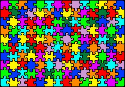 Multicolour jigsaw puzzle Stock Illustration