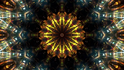 Multicolour Kaleidoscope Patterns. . Unique Kaleidoscopic Animation Stock Footage 183402005