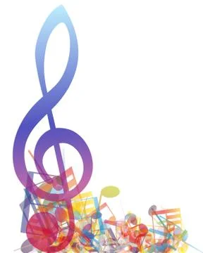 Multicolour  musical notes Stock Illustration