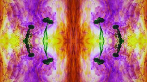 Multicolour Paint Dyes Dissolving in of Water on White Background Stock-Illustration