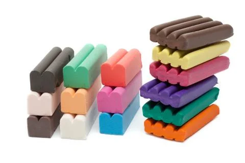 Multicolour piles plasticine Stock Photos