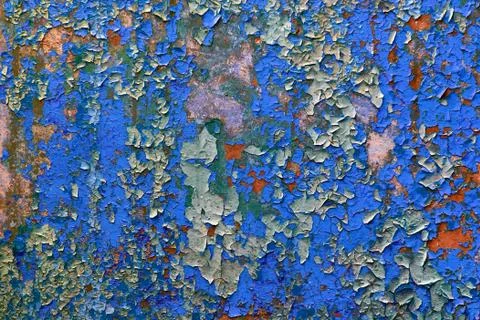 Multicolour psychedelic abstract background. flakes of paint on concrete wall Stock Photos