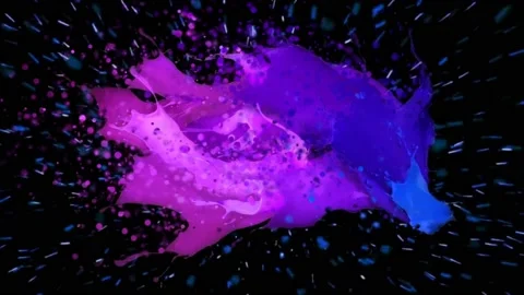 Multicolour Rainbow stirring paint falling 4k Footage . Stock Footage 145349832