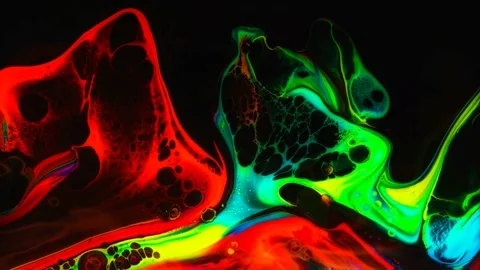 Multicolour Rainbow stirring paint falling 4k Footage. Stock Footage 145349913