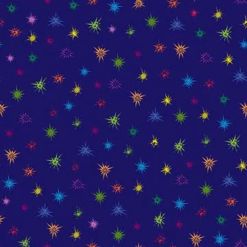 Multicolour stars seamless pattern Stock Illustration
