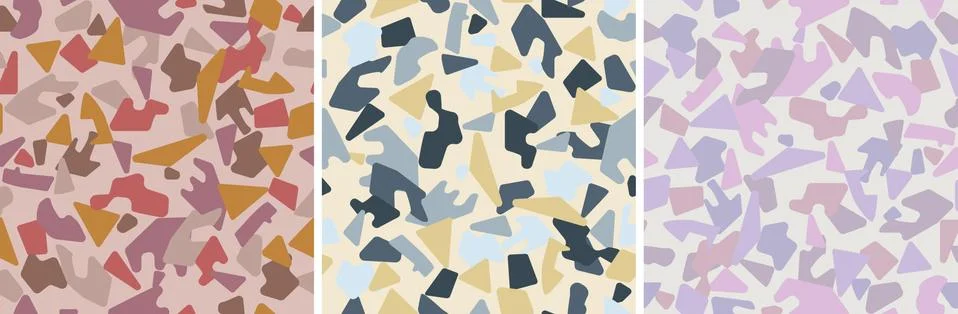 Multicolour stone terrazzo texture. Vector abstract seamless  pattern Stock Illustration