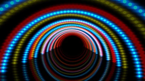 Multicoloured 3D light tunnel stage video background. Vidéo 116553686