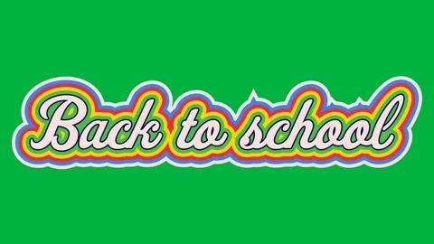 Multicoloured Back to School text animation over black background Stock Footage 325366419