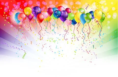 Multicoloured backgrund with balloons Stock Illustration