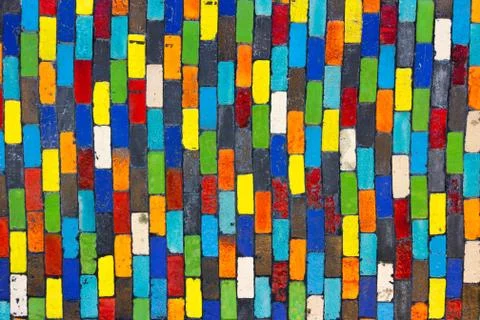 Multicoloured  Brick wall texture background Foto stock