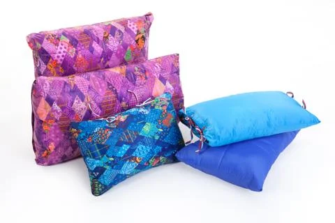 Multicoloured Down Pillows Stock Photos