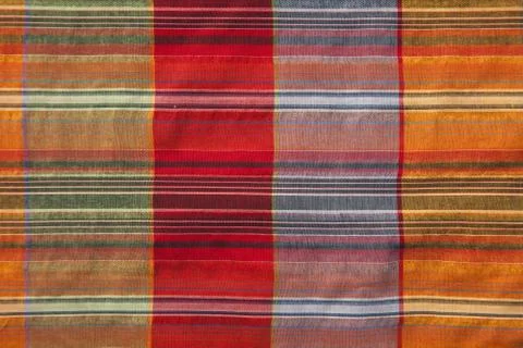 Multicoloured fabric with geometric pattern Stock Photos