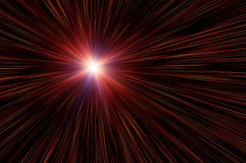 Multicoloured flash in a space Illustrazione stock