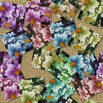 Multicoloured flower image generated seamless texture Stock Illustration