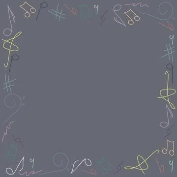  multicoloured frame of musical symbolsм Illustrazione stock