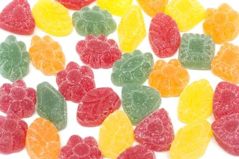Multicoloured fruit jellies Stock Photos