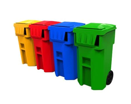 Multicoloured Garbage Trash Bins Stock Illustration
