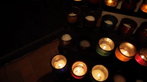 Multicoloured Glass Candles 스톡 동영상 112953320