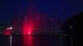 Multicoloured musical fountain Roshen in Vinnytsia city, Ukraine HD Footage