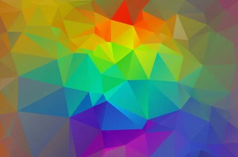 Multicoloured Rainbow abstract background of triangles Stock Illustration