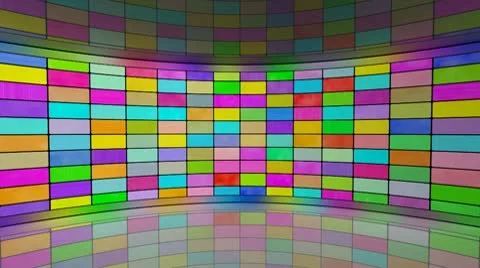Multicoloured screens in virtual studio loop Stock Footage 10588816