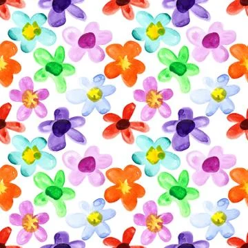Multicoloured seamless floral pattern Stockfoto's