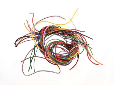 Multicoloured six amp electrical wire Stock Photos