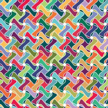 Multicoloured  texture with wavy elements. Seamless vector pattern. Stock Illustration