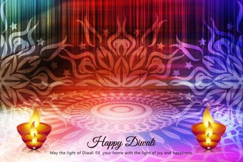 Multicolourstage00002DiwaliDesignBackground Stock Illustration